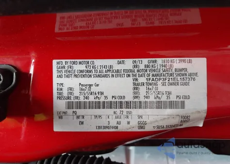 2014 Ford Focus Se from USA, damaged, VIN 1FADP3F21EL157376